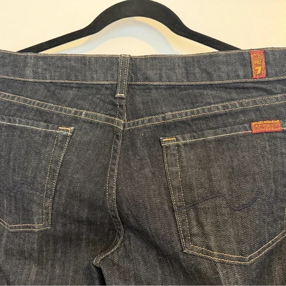 7 For All Mankind Dark Indigo Boot Cut Jeans NWOT Long Leg - Picture 6 of 8